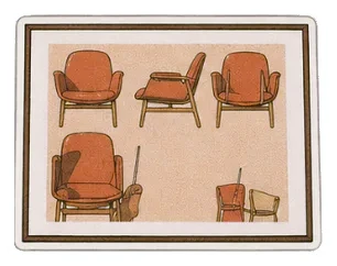 Framed chairs print