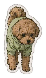 Dog in a hoodie