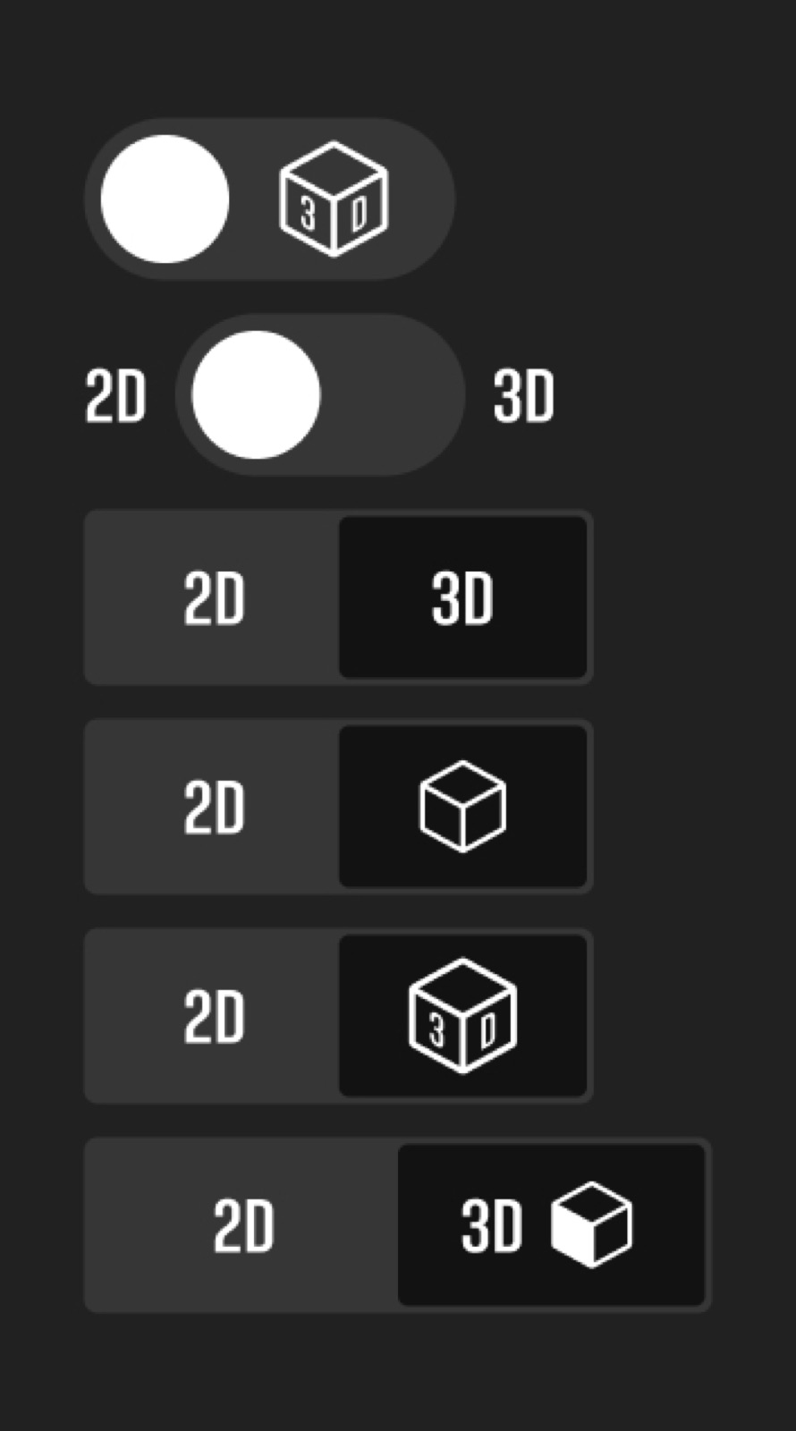 Exploration of 2D/3D toggle patterns